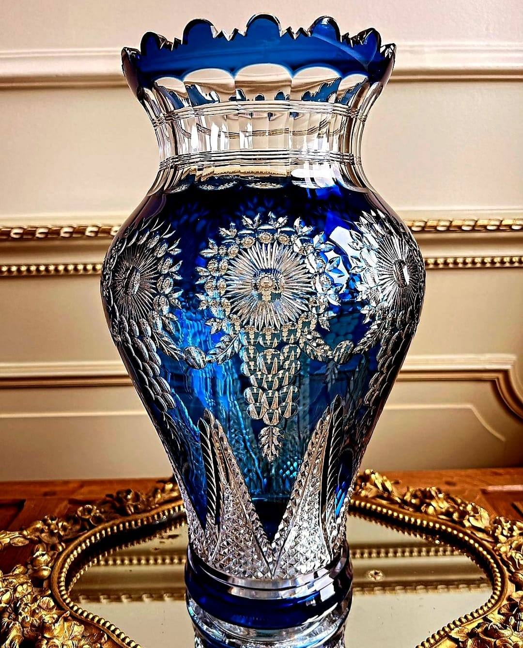 Crystal Val Saint Lambert vase, model Pax, designed by Joseph