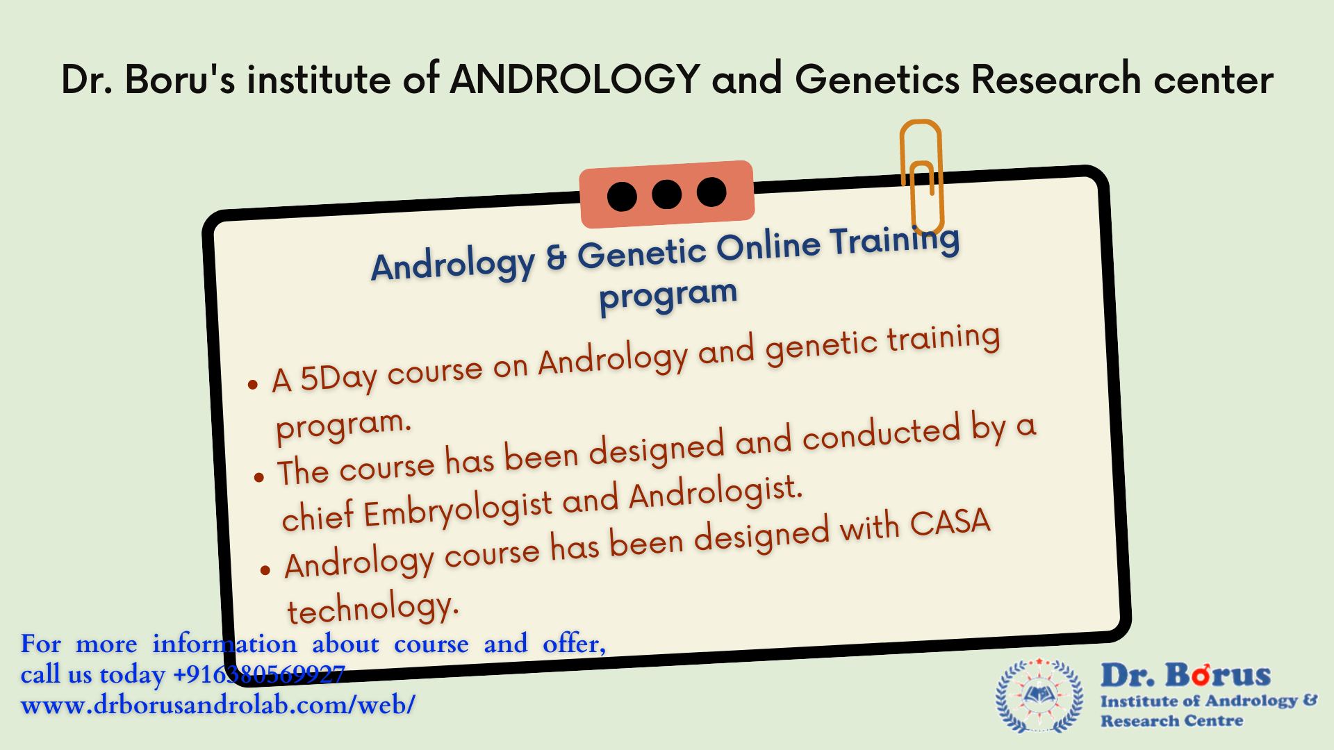Dr.Borus Andro Lab & Research Centre - Dr Borus institute of ANDROLOGY ...