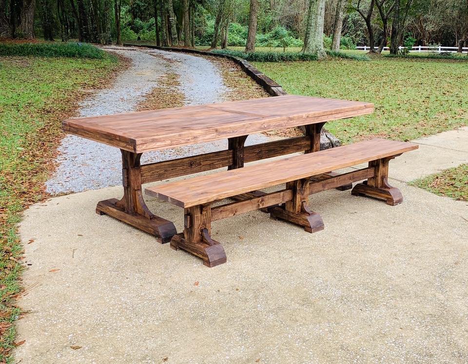 Triple Pedestal Farmhouse Table... - Salt + Light Creations