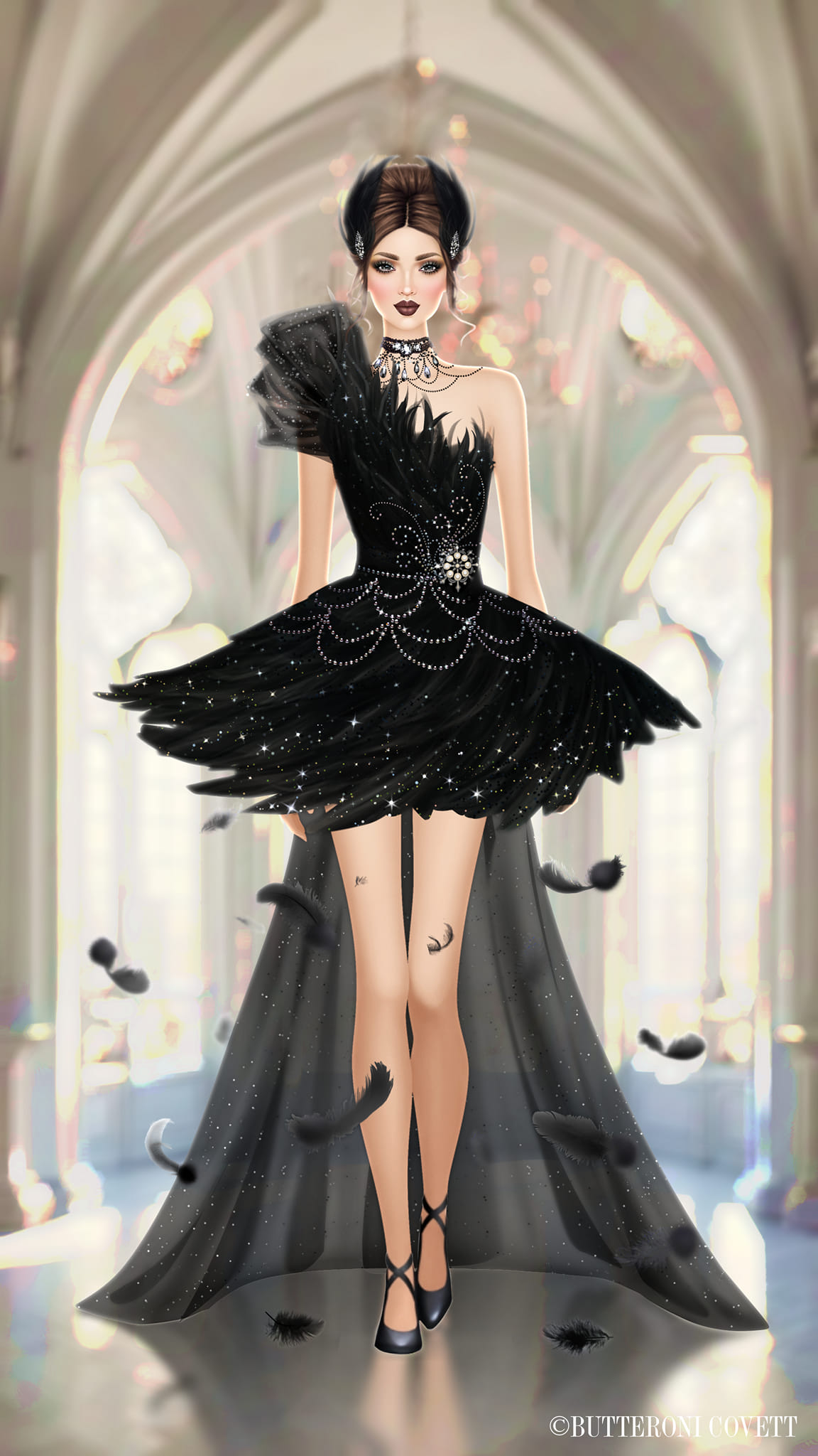 elegant casual dress for women Black Mini COLOR:DOVE showcasing her outfit and stamp_oddsends70 Marea Annabelle Dress |
