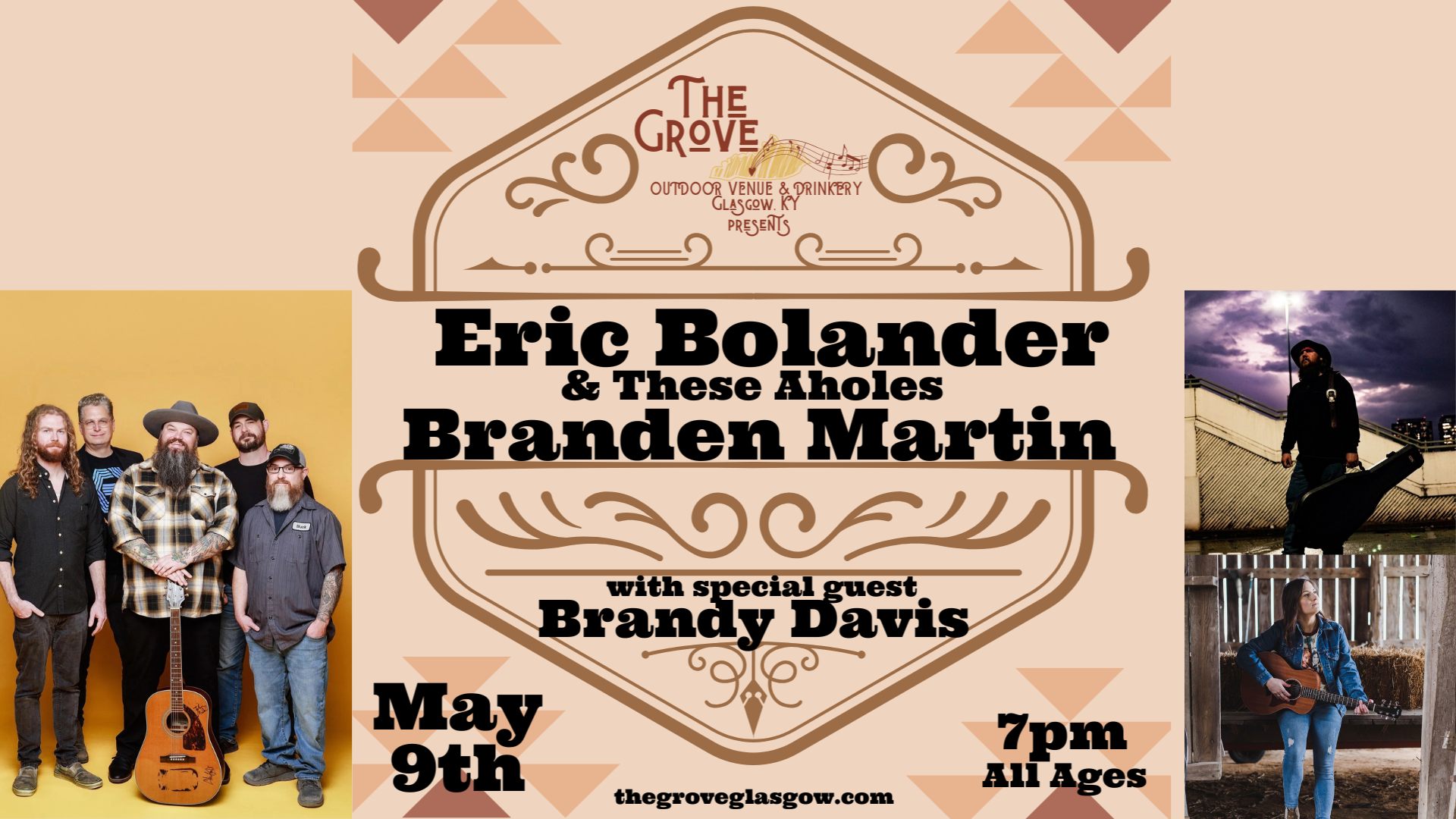 Eric Bolander + These Aholes / Branden Martin / Brandy Davis at The Grove