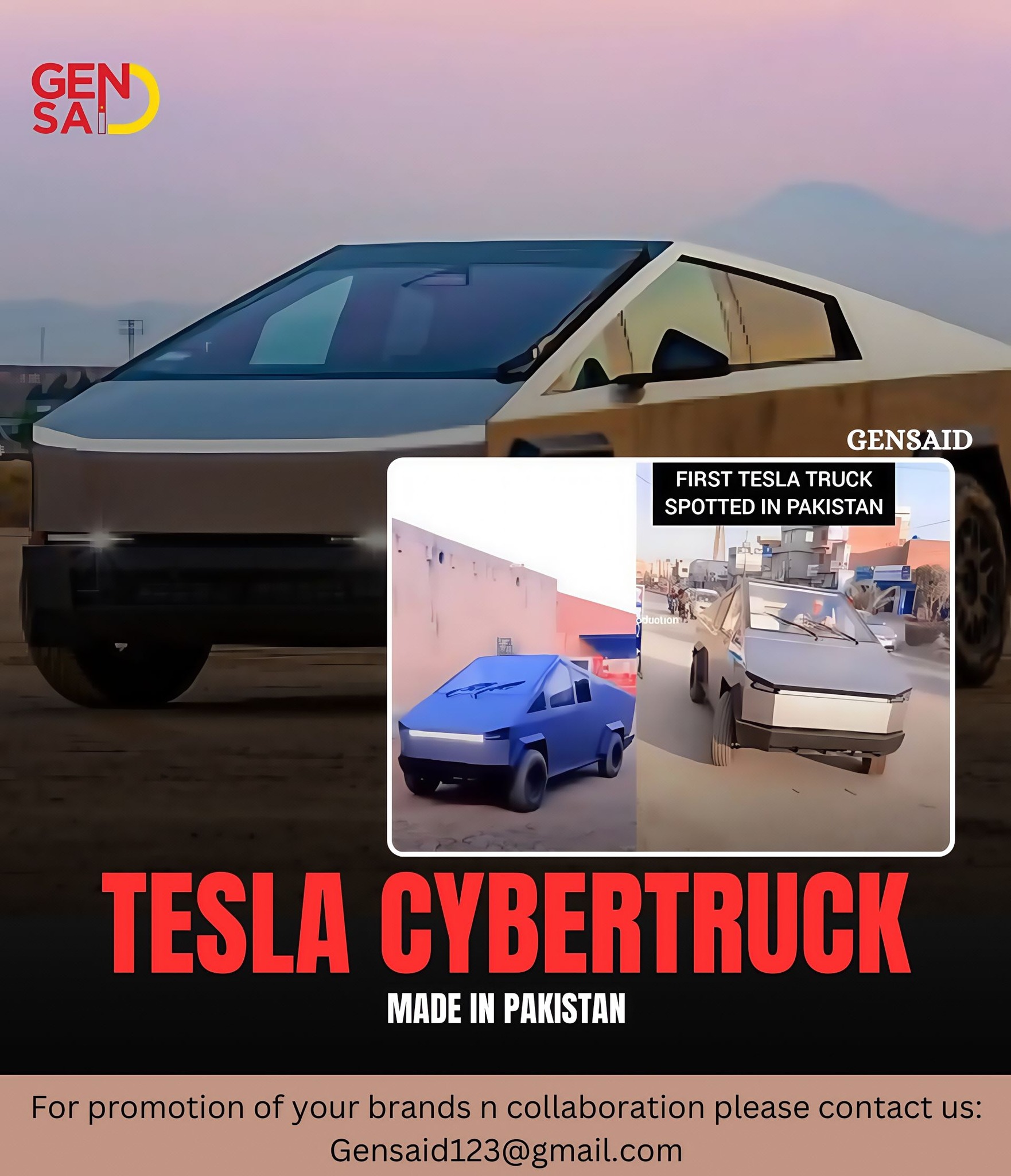 Gensaid - A uniquely designed Pakistani version of the Tesla Cybertruck ...