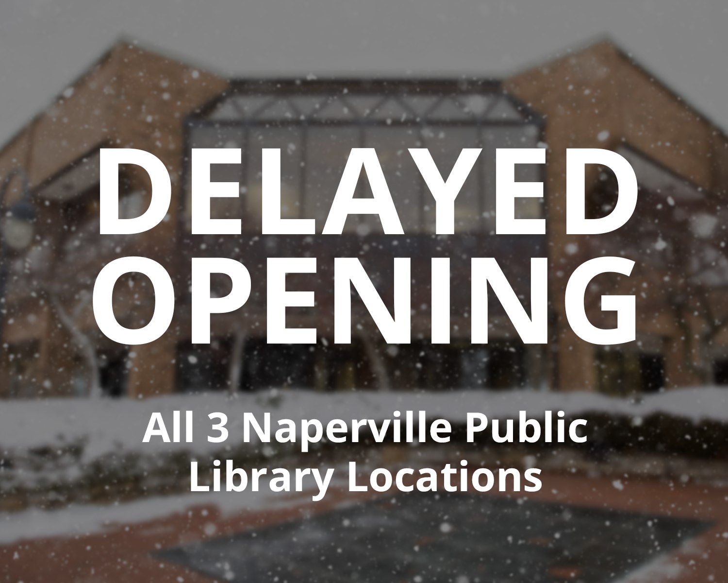 Due to inclement weather and... - Naperville Public Library | Facebook