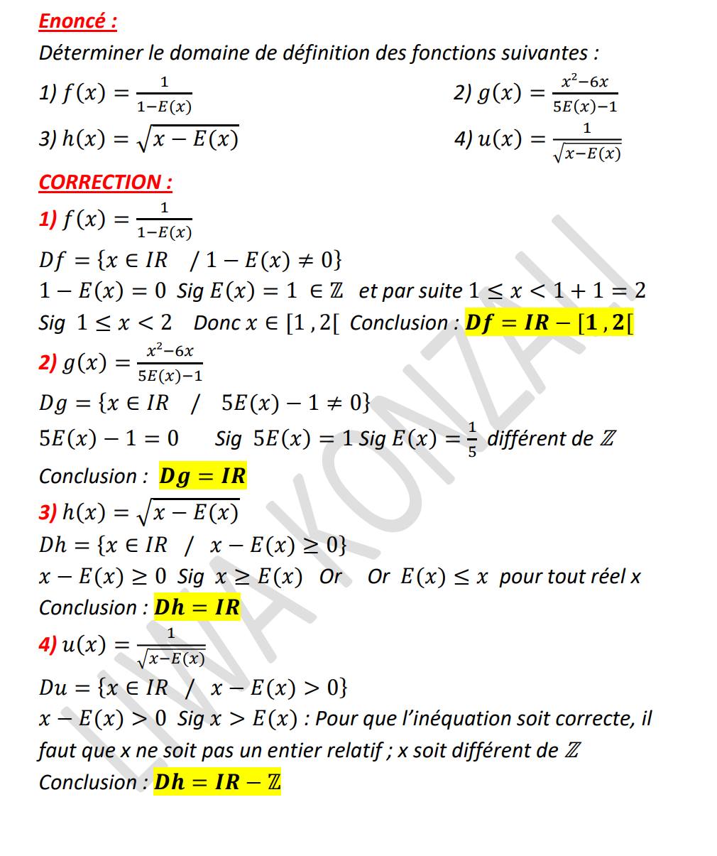 tunisiamaths | Rappel sur la fonction partie entière : 3 éme MATH et SC ...