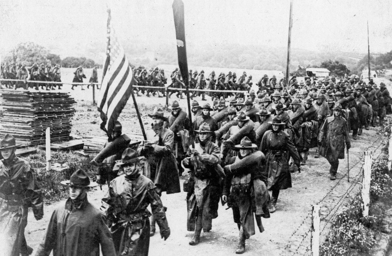 US troops arrive in France during World War I