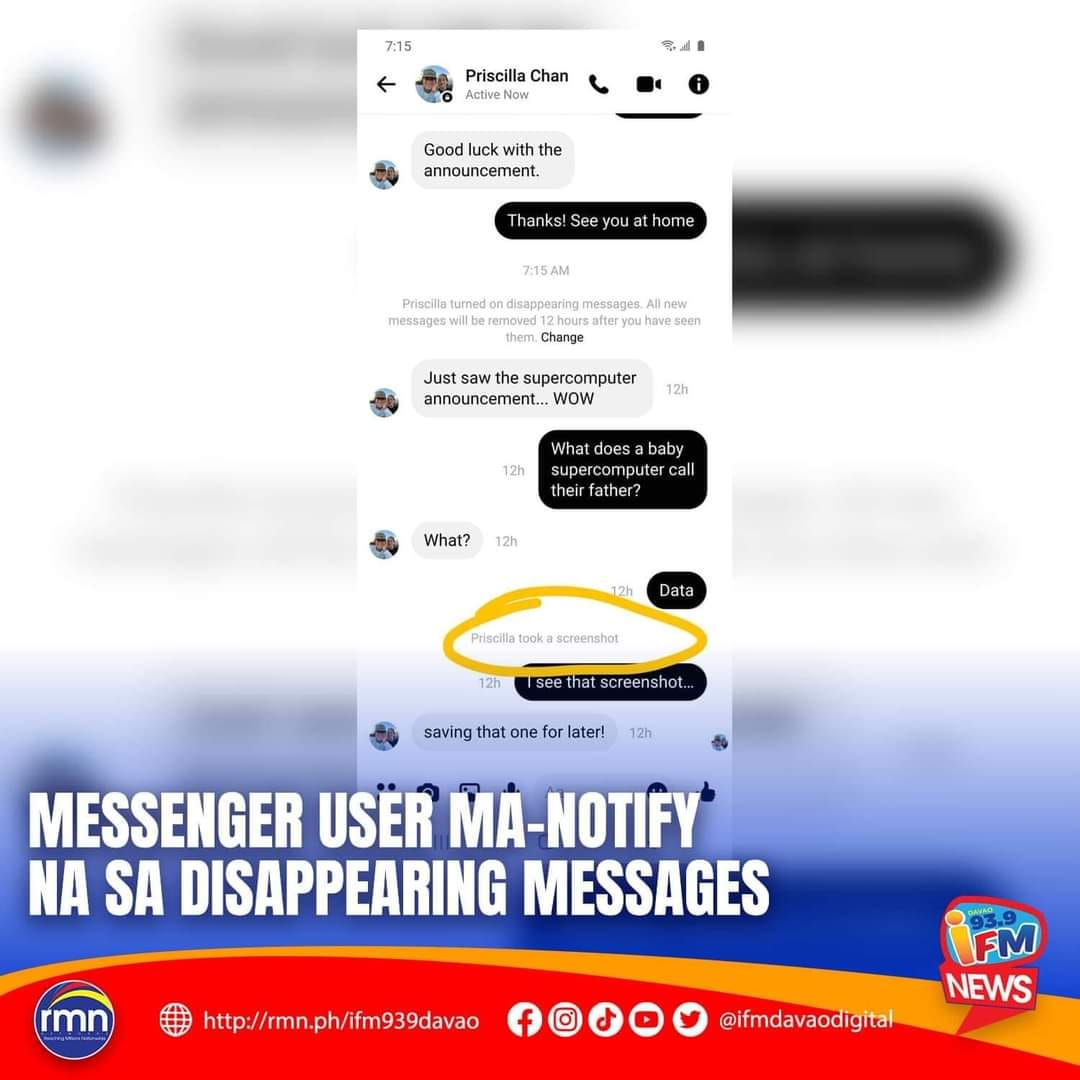 iFM CDO - MESSENGER USER MA-NOTIFY NA SA DISAPPEARING MESSAGES Adunay ...