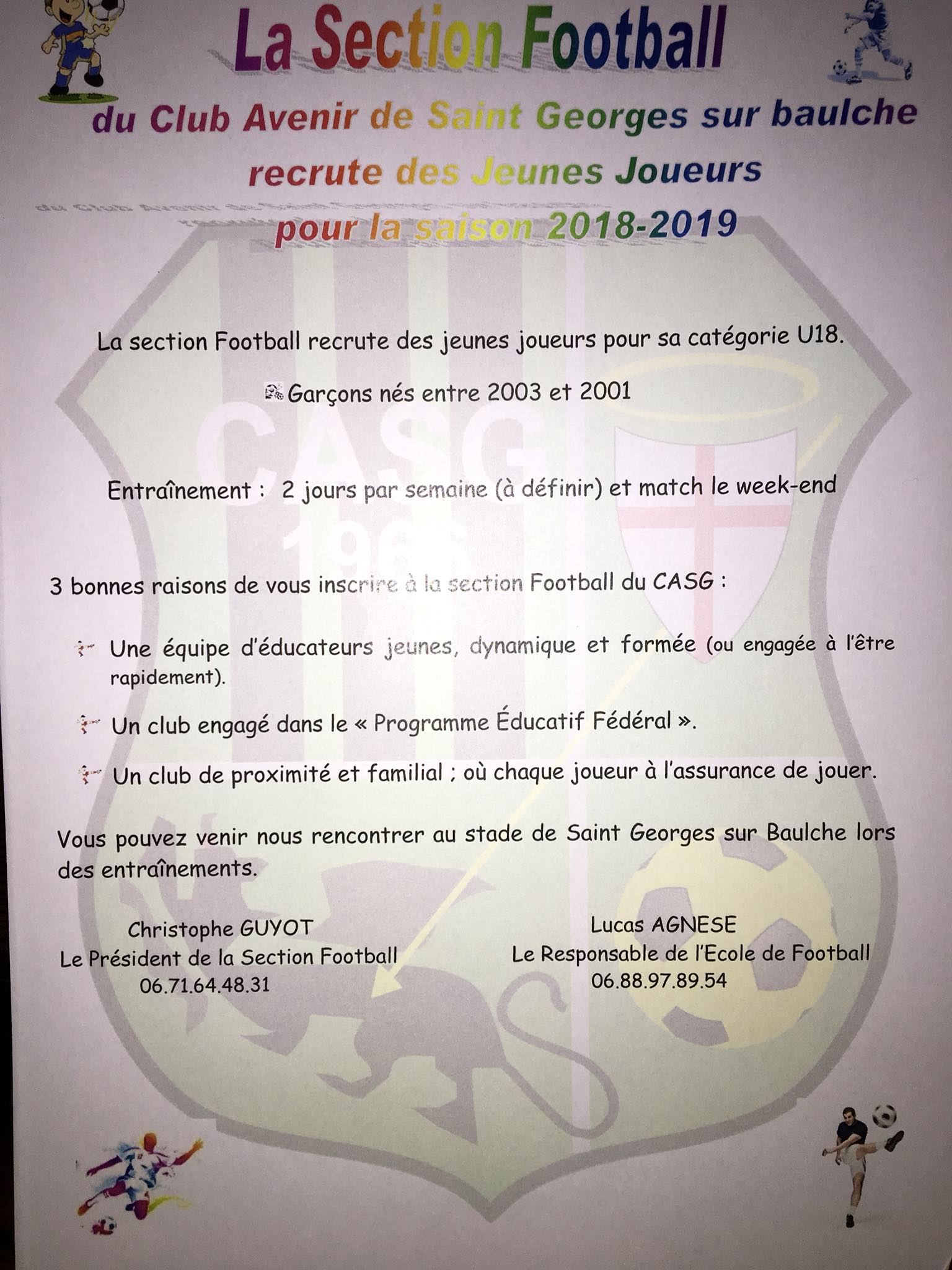 ⚠️ Merci de partager un... - École de foot du C.A St Georges