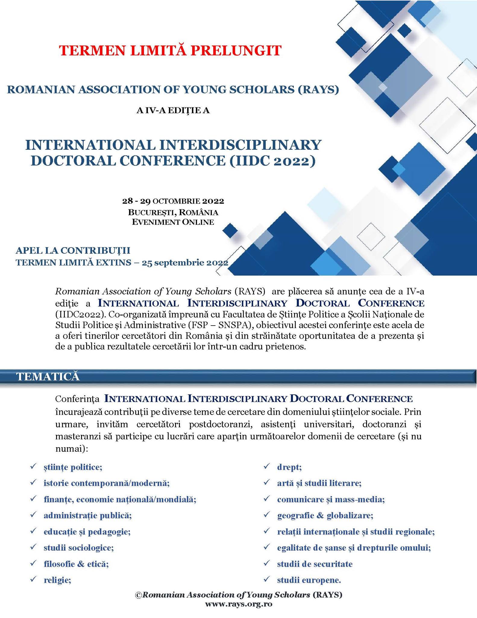 Romanian Association of Young Scholars | Bucharest