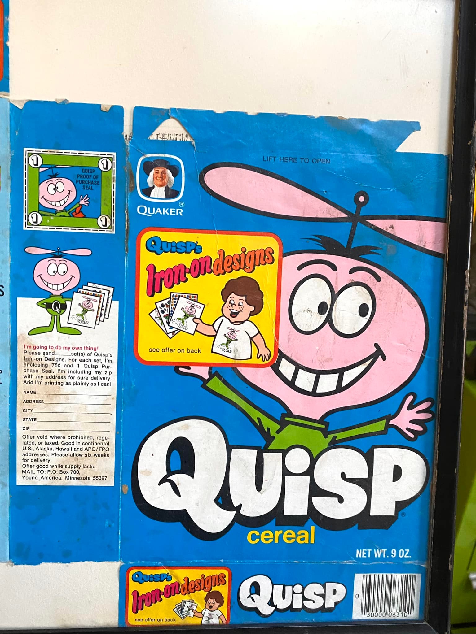 Vintage Quisp Cereal Box Prizes and Memories