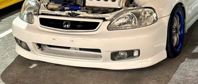 Mugen Style Front Bumper Lip Splitter For 1999-2000 Honda Civic EK – Unpainted PP Plastic