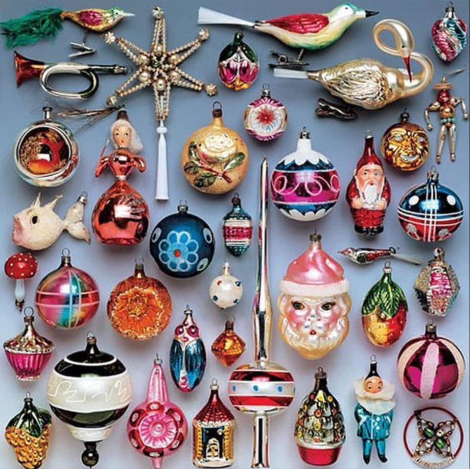 Vintage Japanese Christmas ornaments found