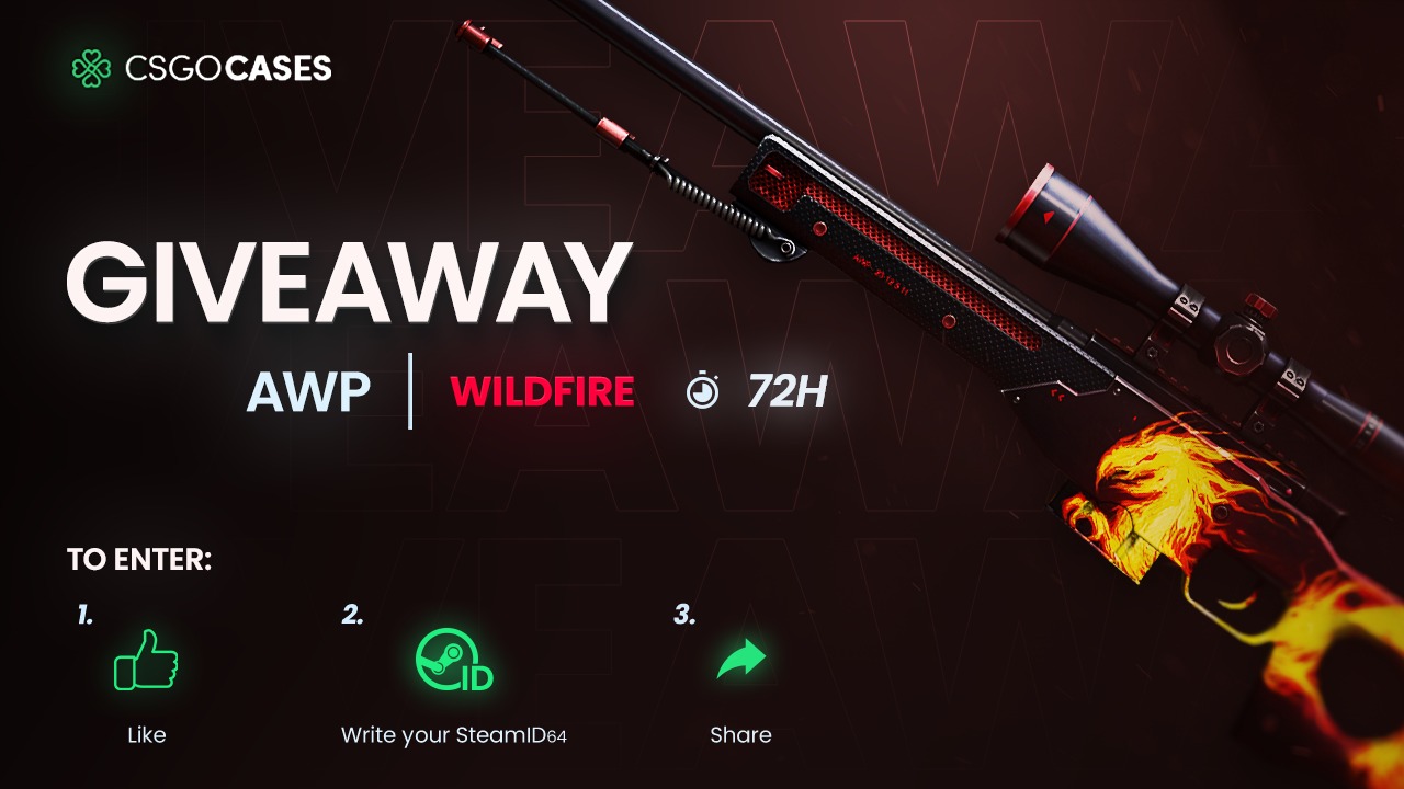 csgocases.com - ⚠️ AWP | Wildfire (FT) GIVEAWAY!🎁 How to... | Facebook