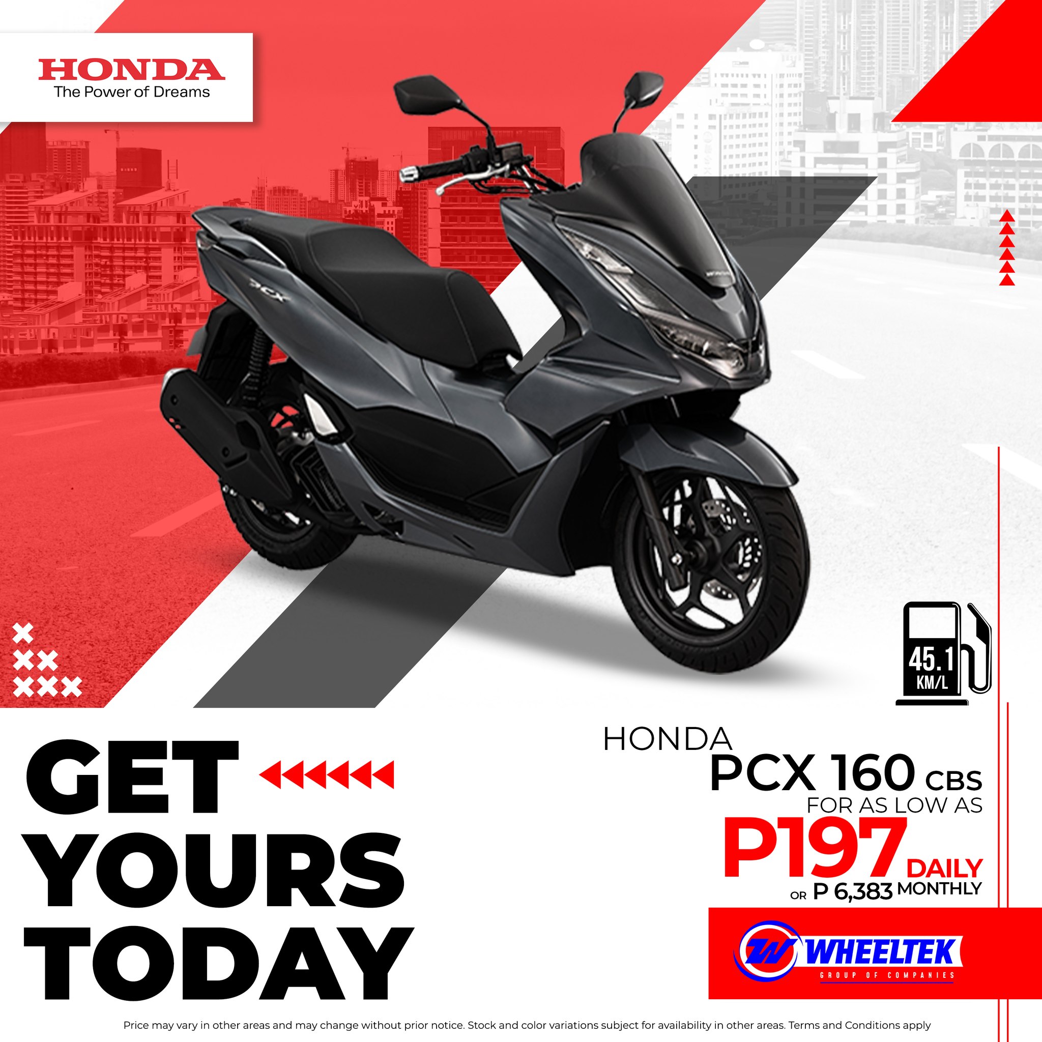Wheeltek - The HONDA PCX 160 CBS!! Visit any Wheeltek branch nationwide ...