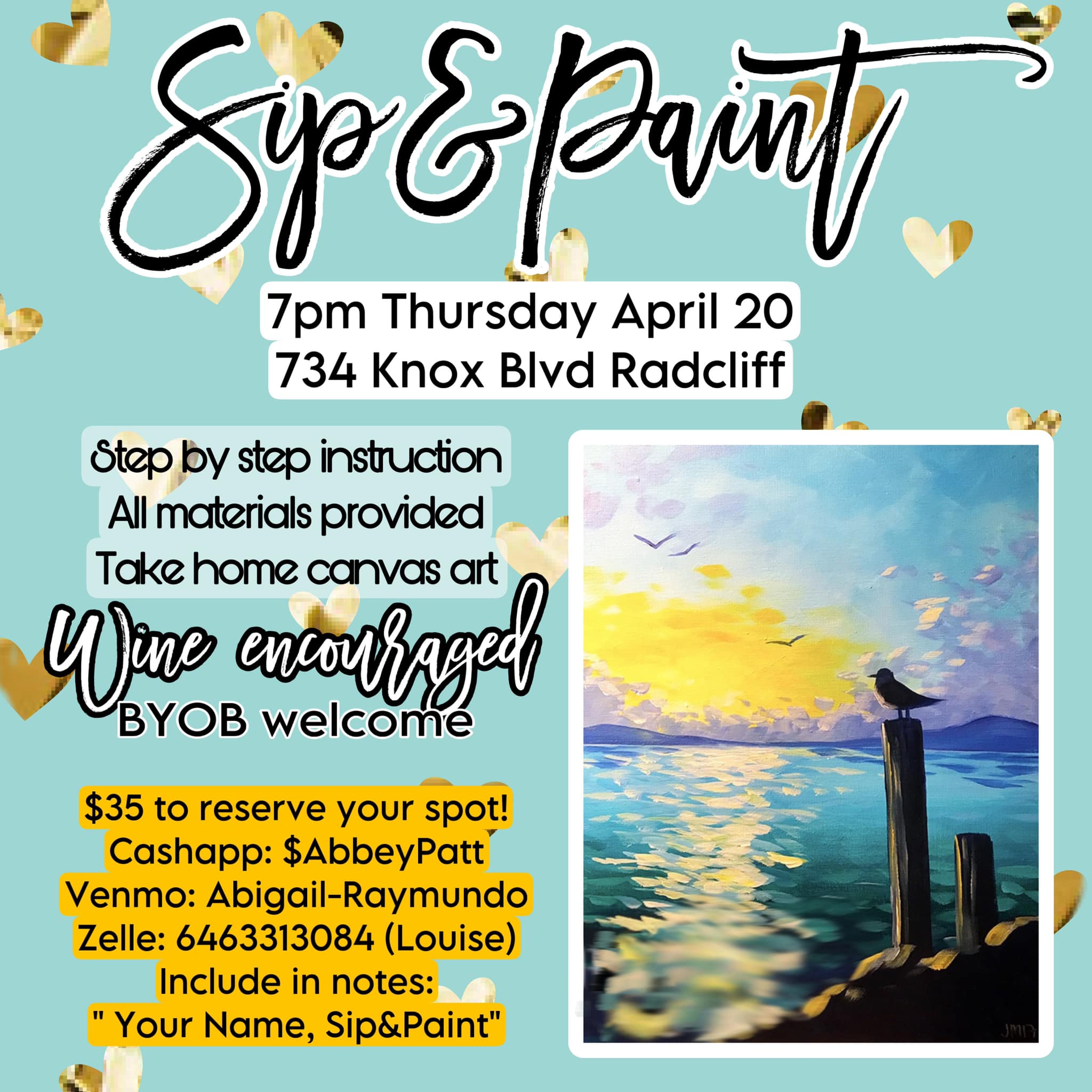 Paint and sip classes in the keys