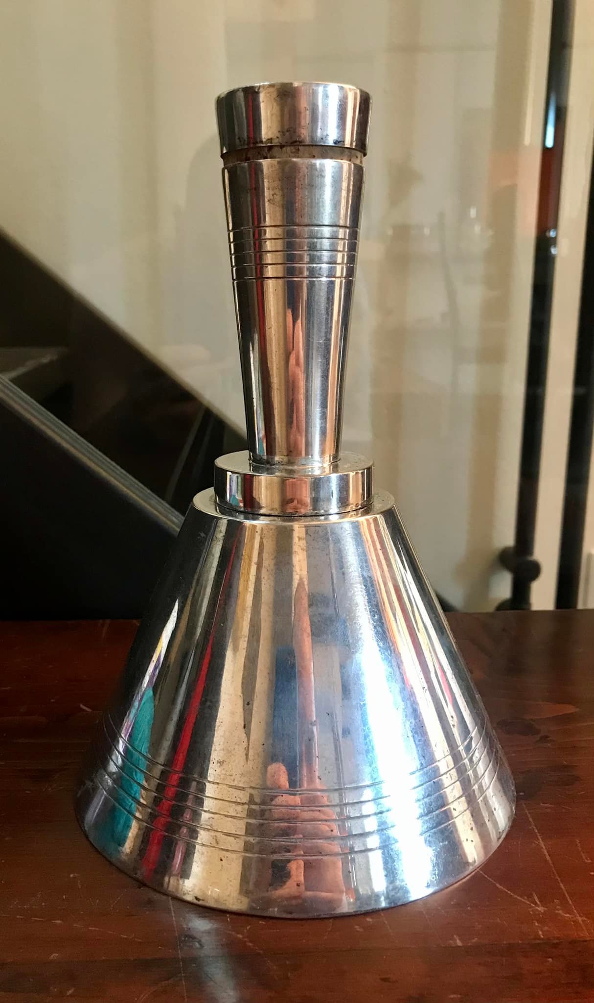 Art Deco GERMAN SILVER-PLATED 'ZEPPELIN' COCKTAIL SHAKER DESIGNED