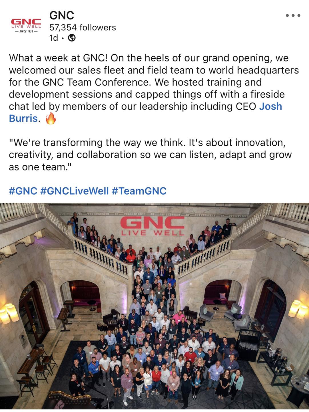 One Connection Management Group - GNC Live Well It was such a pleasure ...