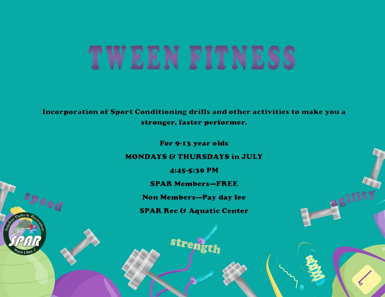 Does your tween like fitness?... - Sulphur Parks & Recreation | Facebook