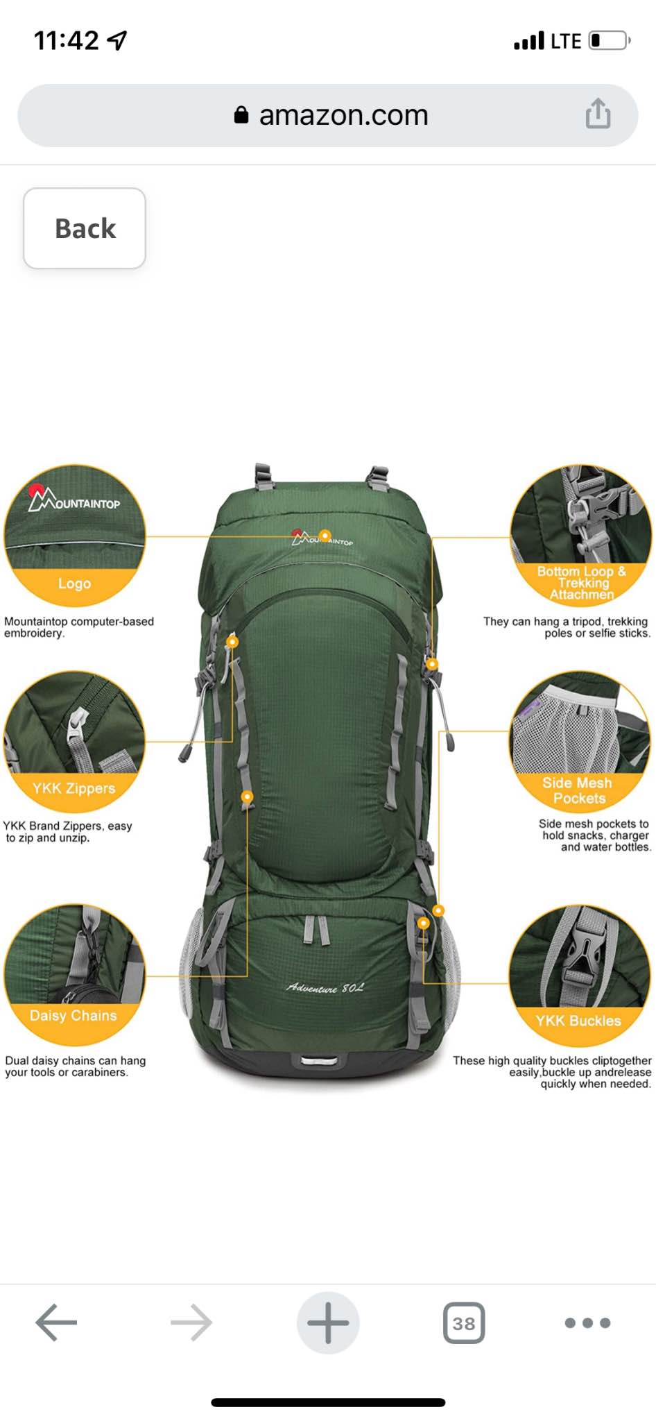 amazonbasics internal frame hiking backpack with rainfly 75l green Amazon Basics in Kosovo at  131, Rating: 4.5 At a surprisingly great price 90L Travel Backpack, Large Capacity