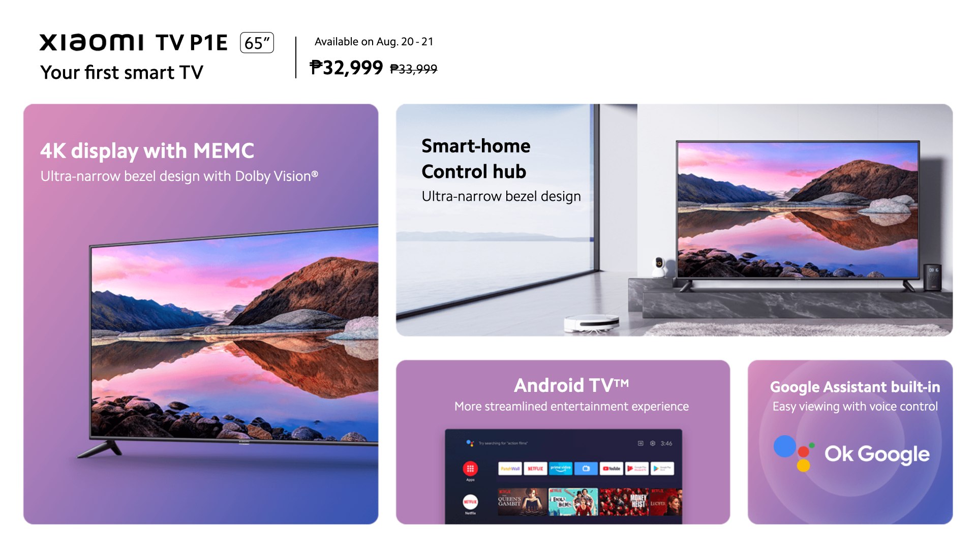Xiaomi Philippines - Get the Mi TV P1E 65