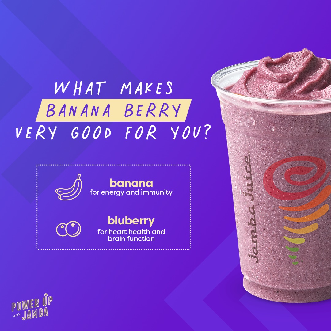 This Banana Berry blend is bursting at the seams with berries
