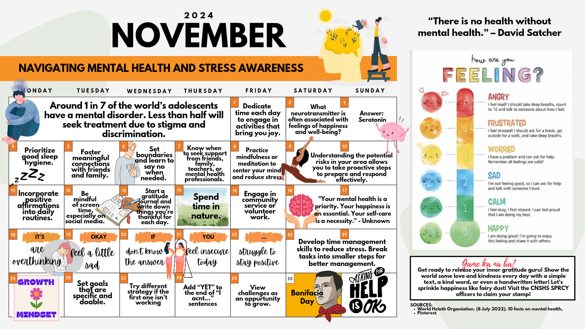 CNSHS - 🌟 November Safety Calendar: Focus on Mental Health & Stress ...
