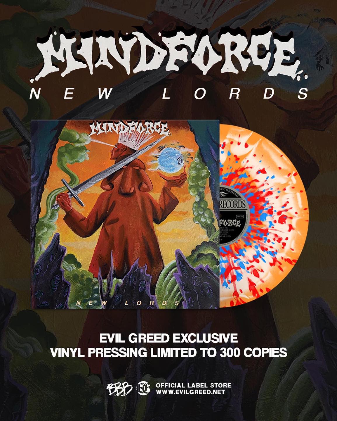 MINDFORCE are back with 'New Lords' via Triple B Records. EG vinyl