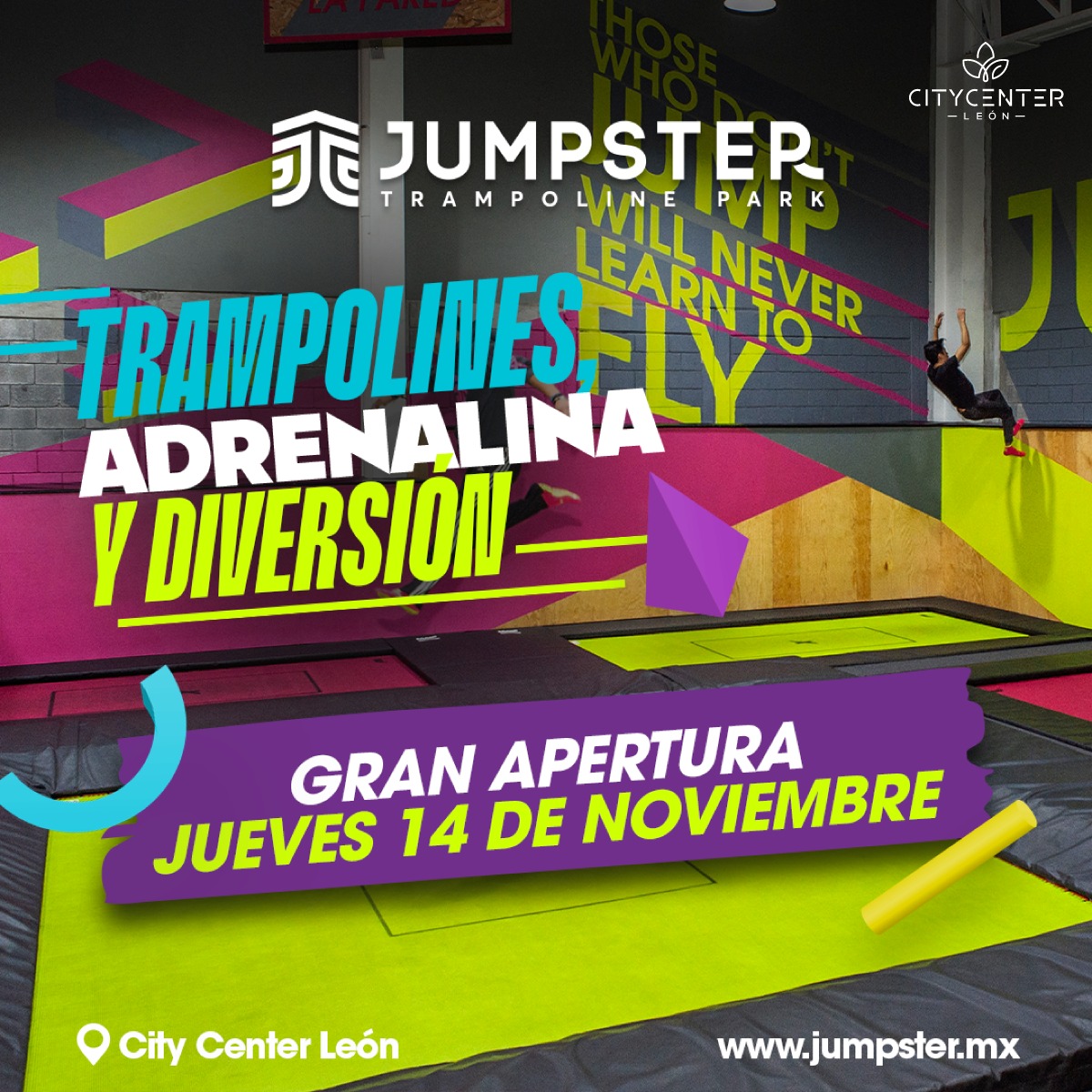 City - ¡La cuenta regresiva ha comenzado! Jumpster Trampoline Park abre ...