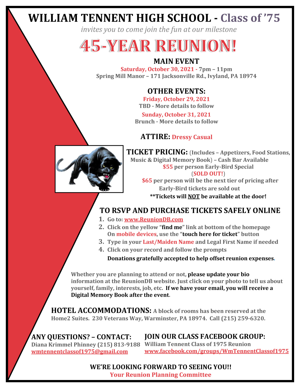 Wm Tennent Class of '75 - To view our reunion details, click on the ...