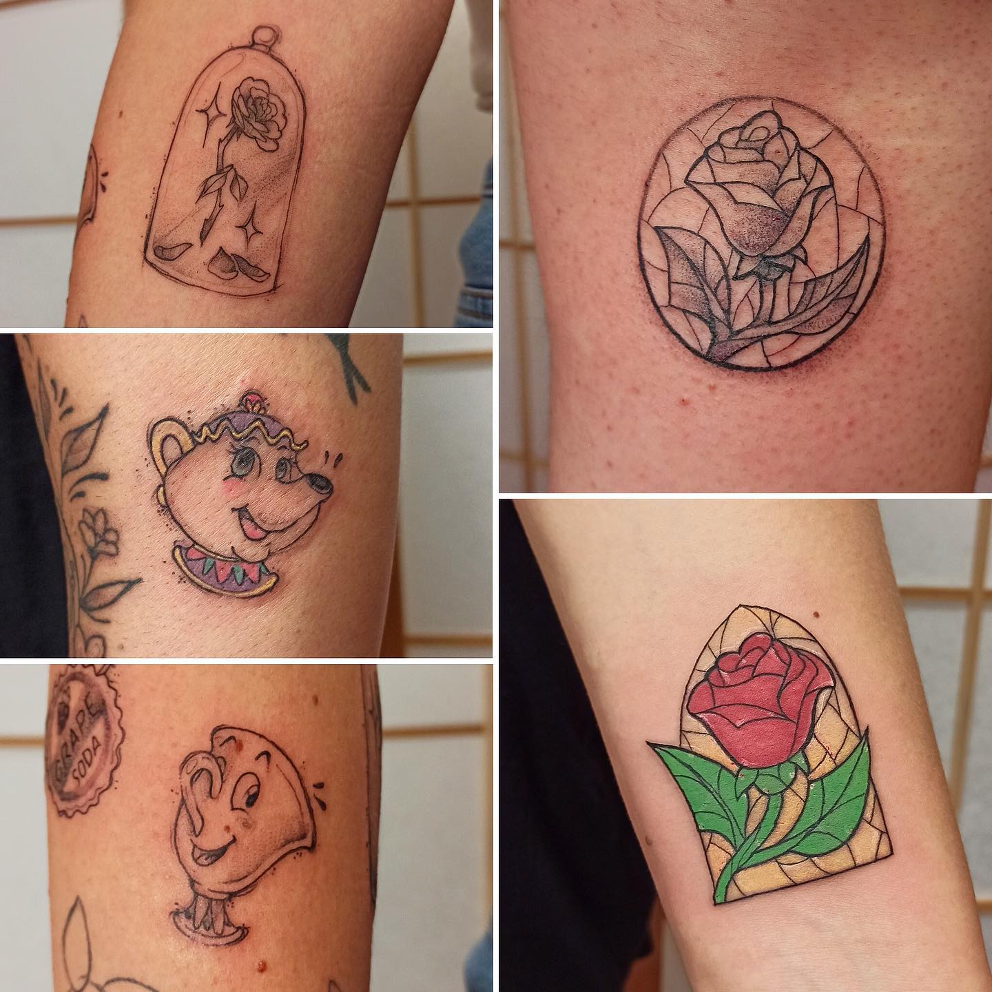 Tatouage Rose Eternelle La Belle Et La Bete