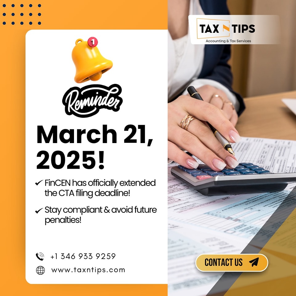 Tax N Tips - 🚨 CTA Filing Deadline Extended! 🚨 📢... | Facebook