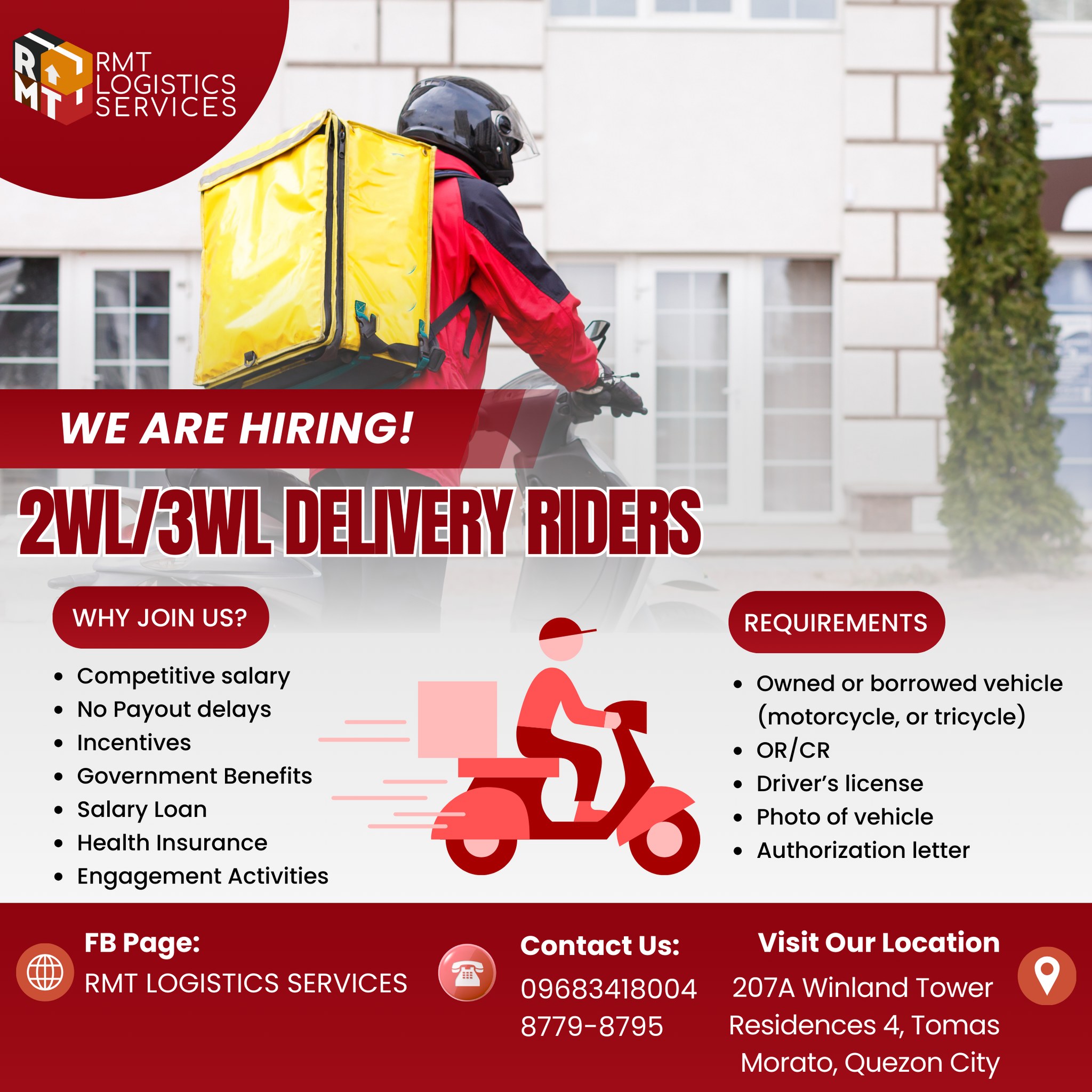 RMT - 🛵 We're Hiring Delivery Riders! 📦 Be part of a growing team and ...