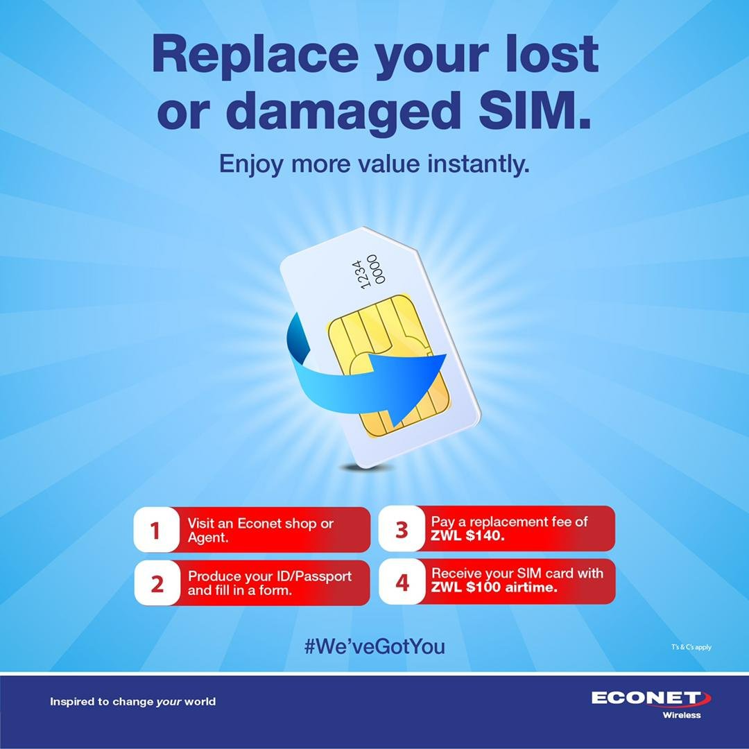 Econet Zimbabwe - Have you lost or damaged your Sim Card?... | Facebook