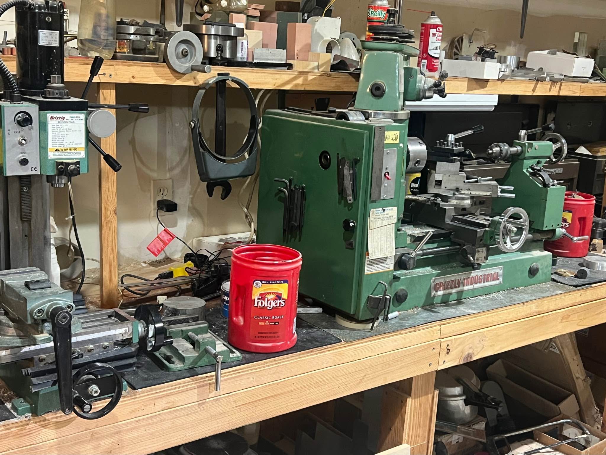 Grizzly Model G4015 Lathe/mill and Grizzly mini milling machine G8689 ...
