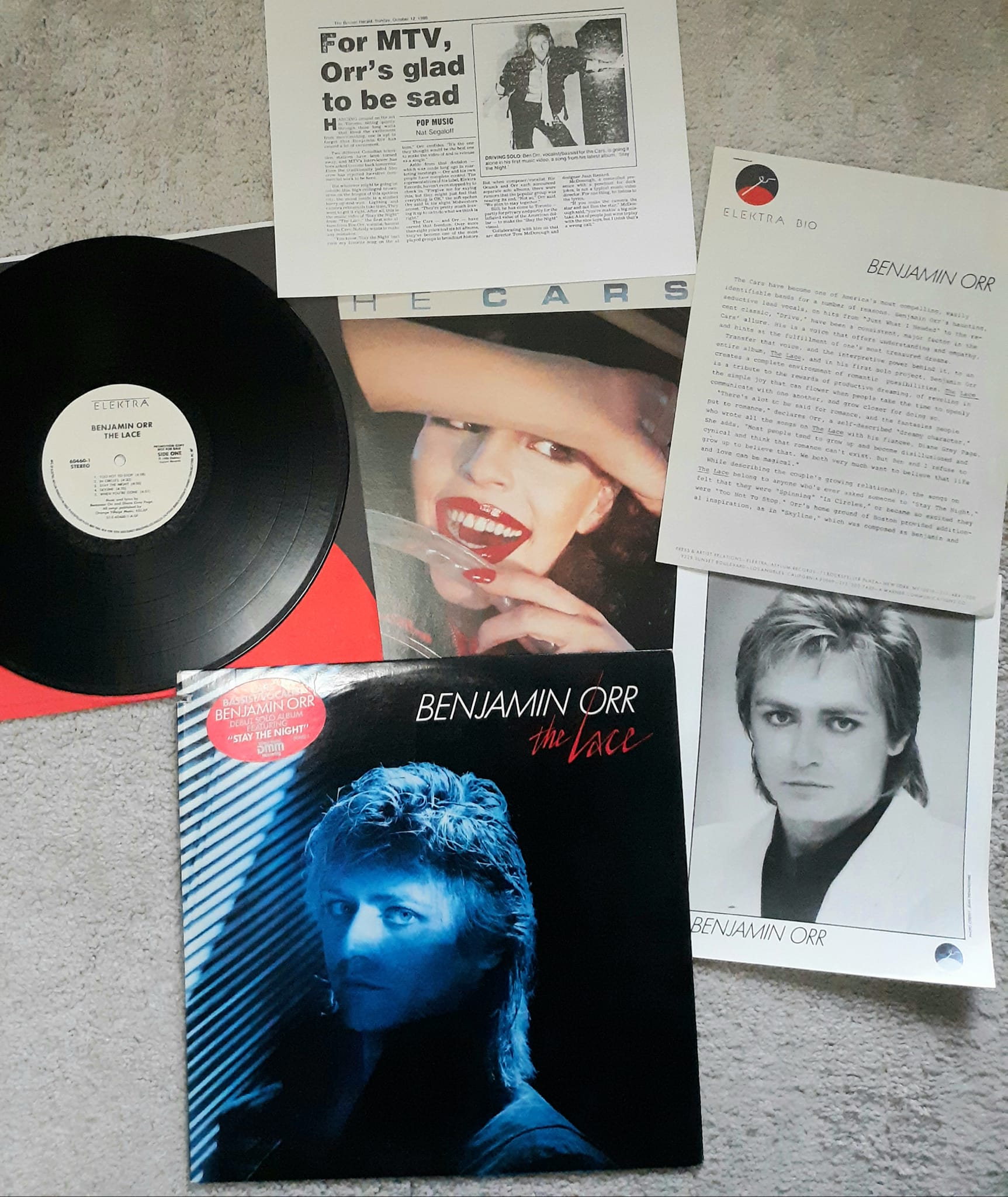 Benjamin Orr, The Lace, 1986. White Label promo copy with all the