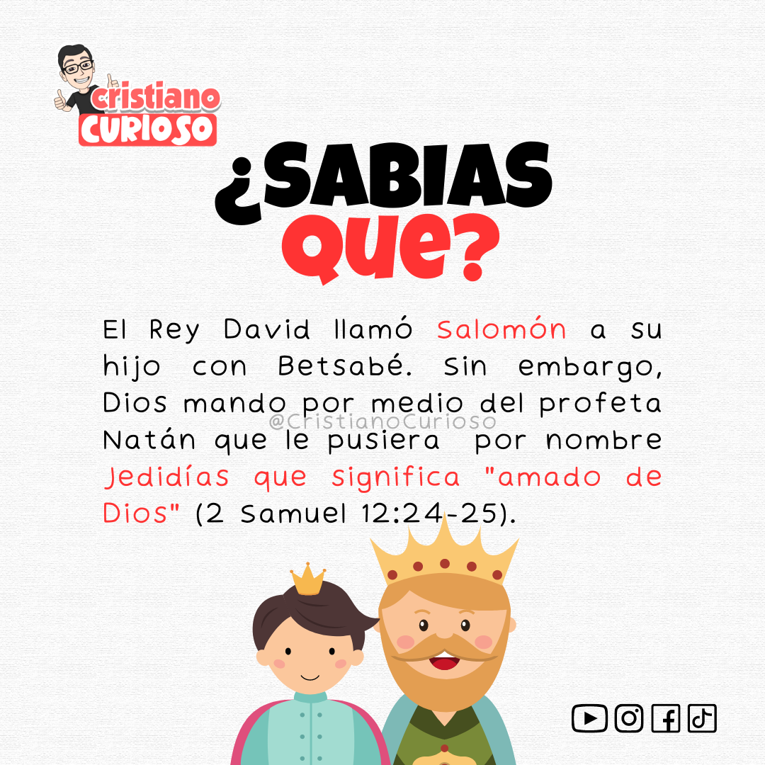 Cristianos Curiosos Oficial - #Sabiasque 💥El Rey David llamó Salomón a ...
