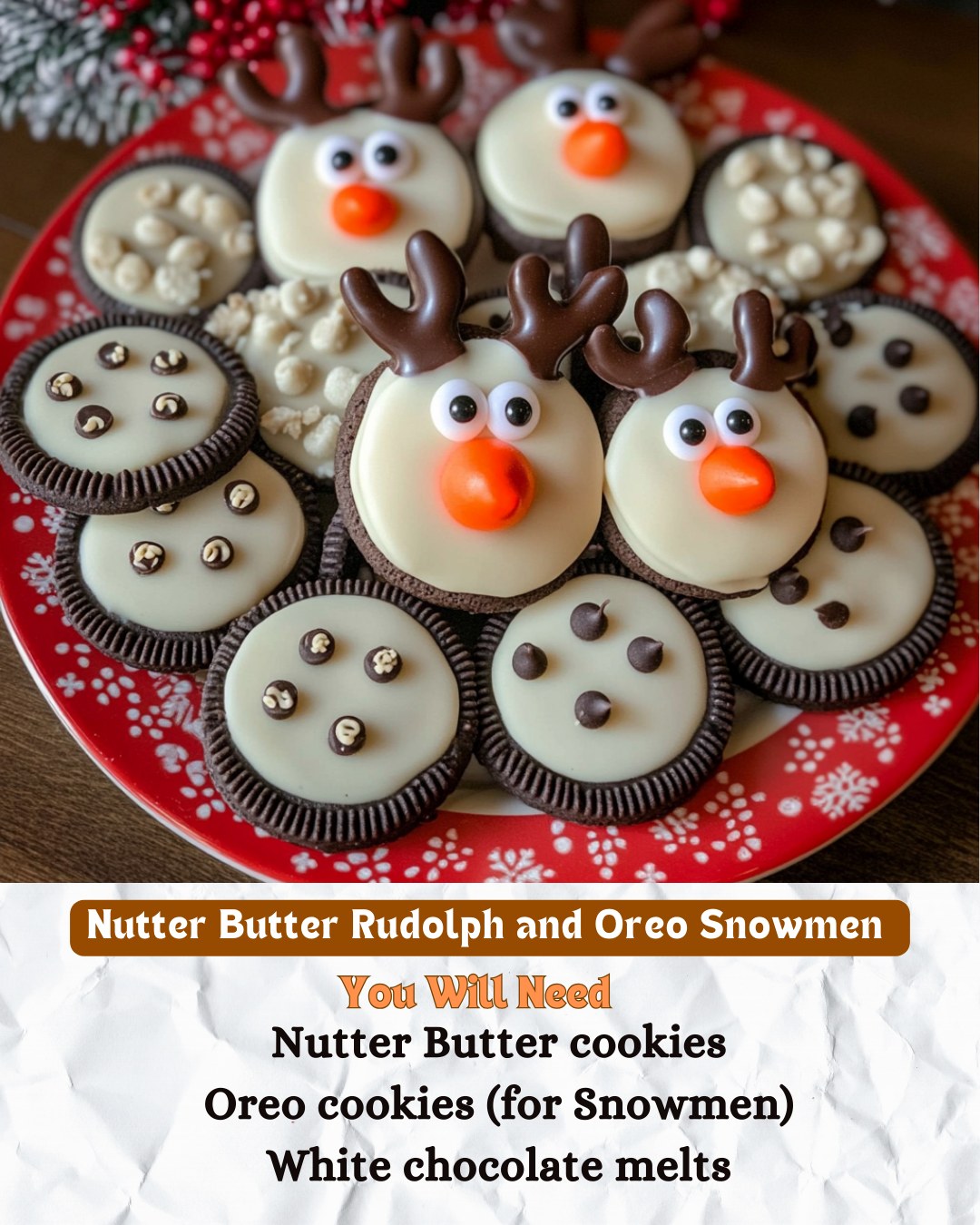 Recipe - 🎄 Festive Fun with Nutter Butter Rudolphs & Oreo Snowmen 🎄 ...