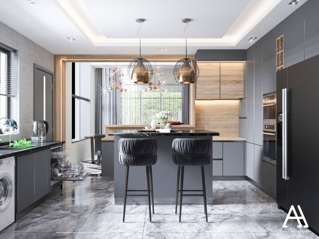 ⚫ Kitchen Design from our projects... - Ahmed Hashem Designs