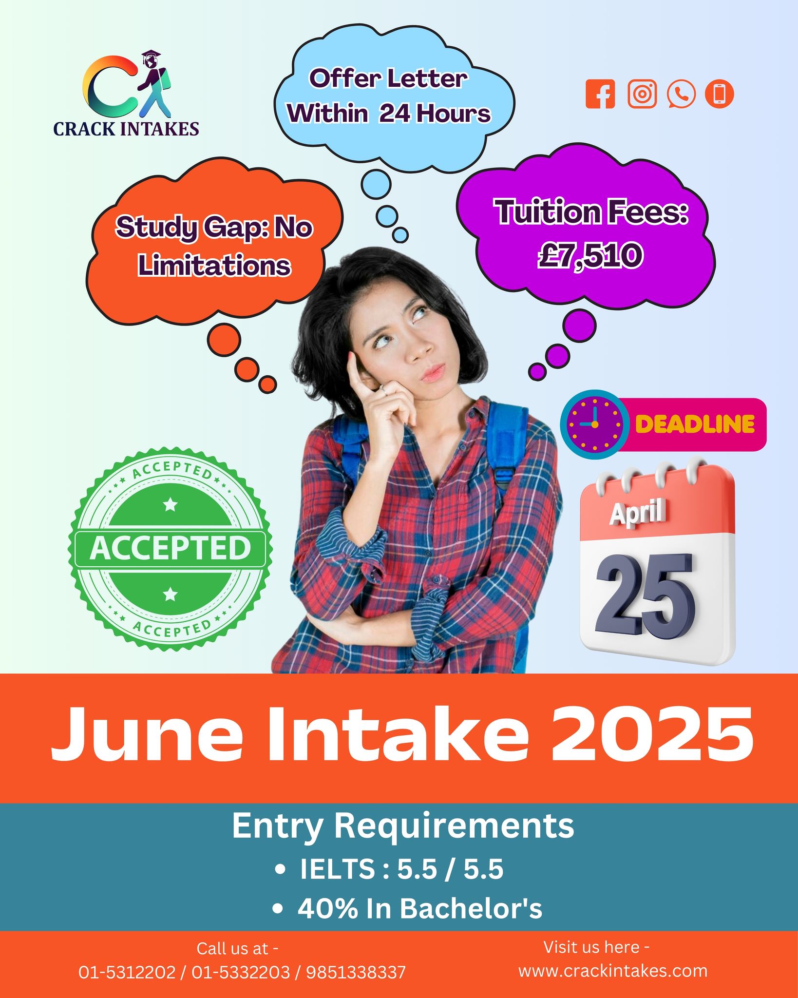 Crack - 🚀 Study in the UK! June Intake 2025 🎓 Offer letter within 24 ...