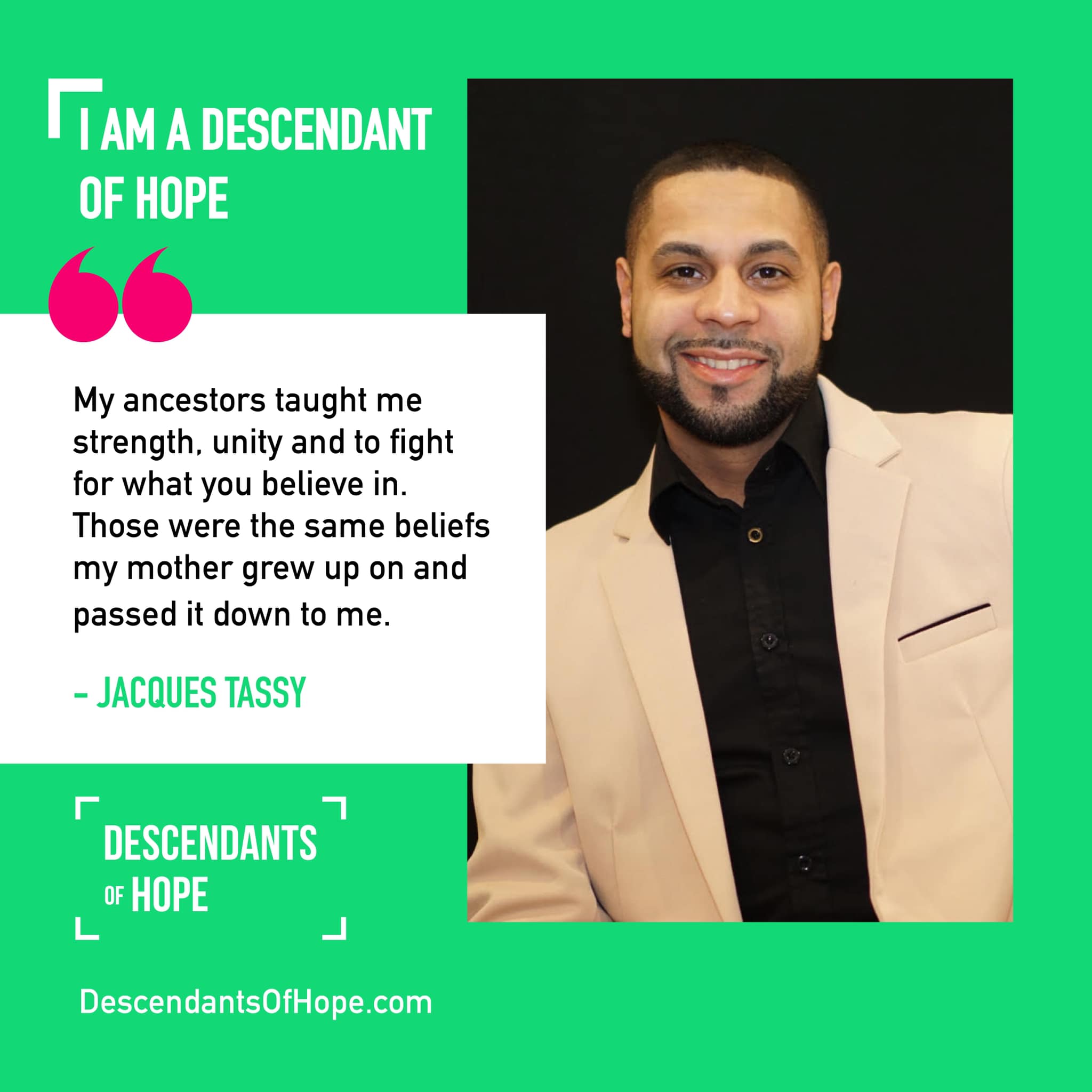 Meet Jacques Tassy, a native of... - Descendants Of Hope