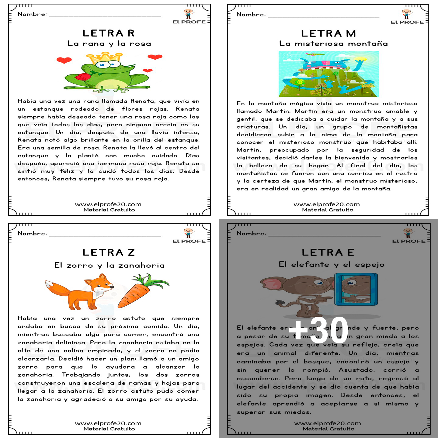 Cuentos con letras del... - El Profe - Material educativo | Facebook