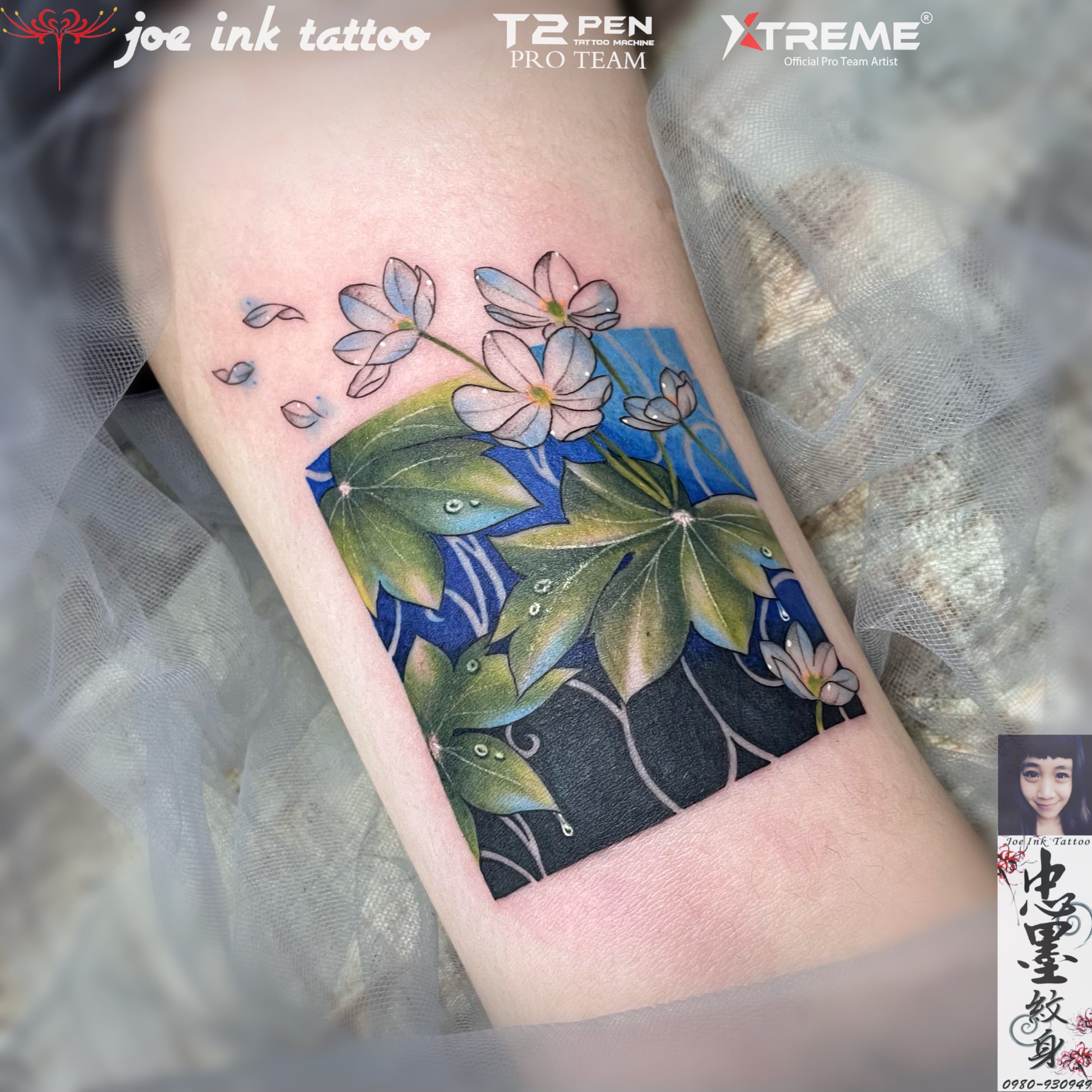 刺青師：何紫瑜 #山荷葉 又稱骨架花/水晶花... - Joe ink tattoo (忠墨紋身) | Facebook