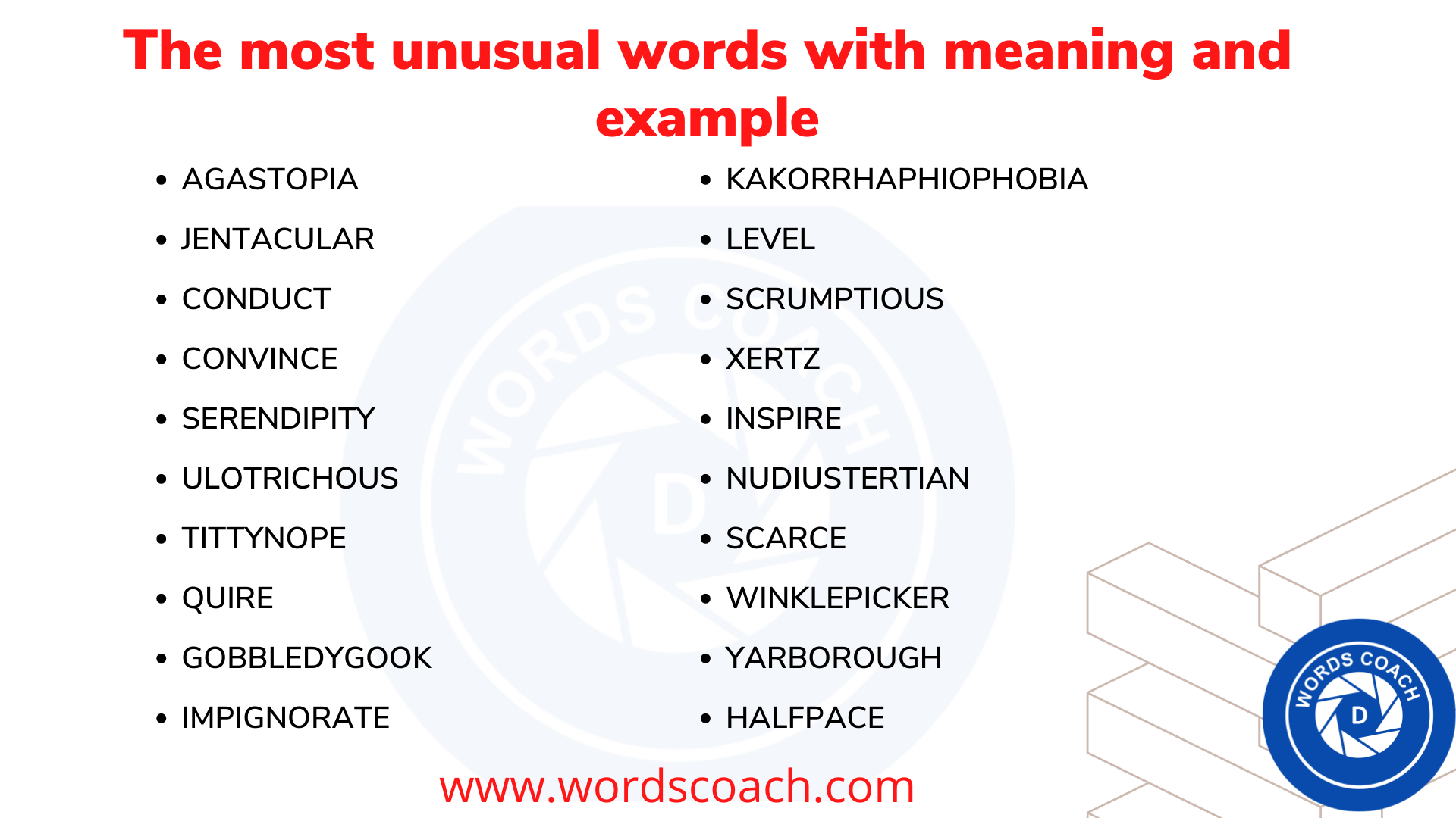 Words Coach - The most unusual words with meaning and...