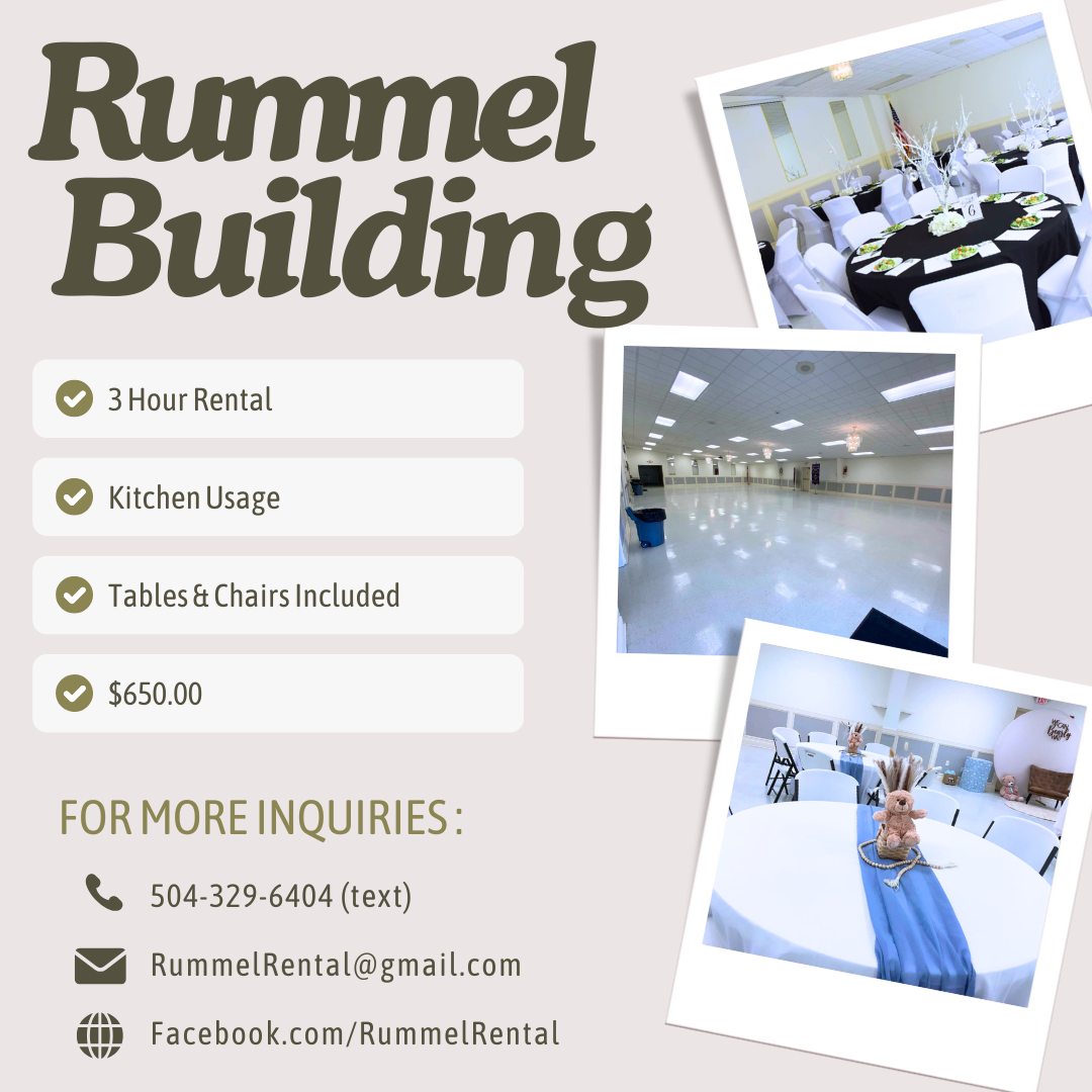 Rummel Building Association Hall Rental | Chalmette LA