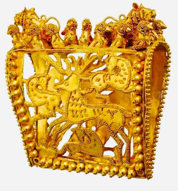 Gold Headpiece adorned with Deer. 4th century BC. #Colchis