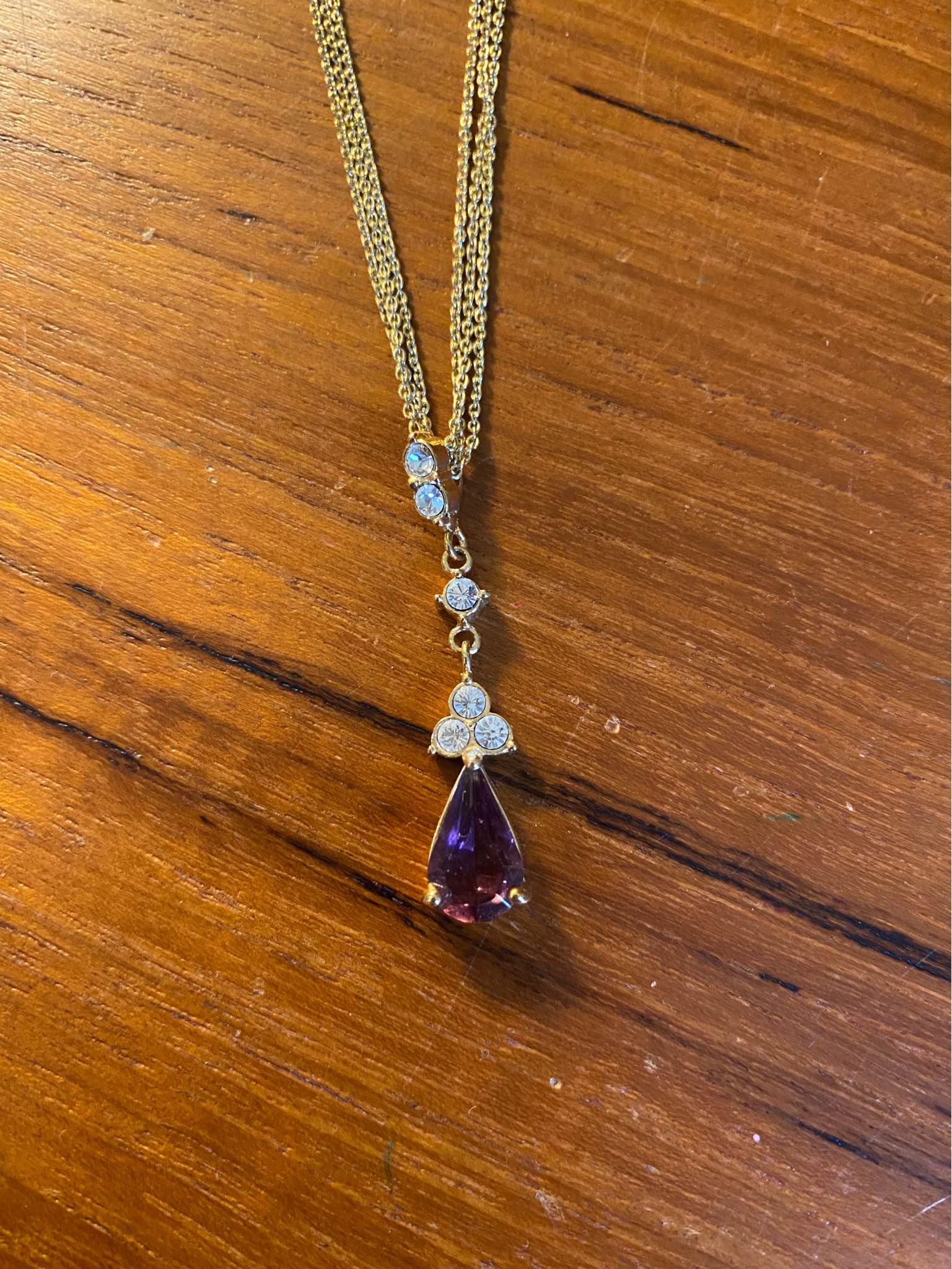 Collier Ancien Perles Améthyste - Pierre Violette Naturelle - Qualité Export Chine - Fermoir Légèrement Incomplet