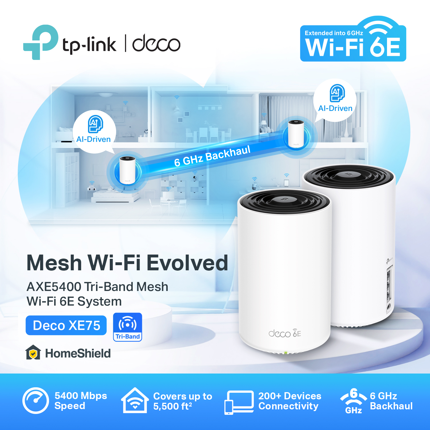 The new Deco XE75 uses 6GHz Wi-Fi 6E network ? to penetrate 