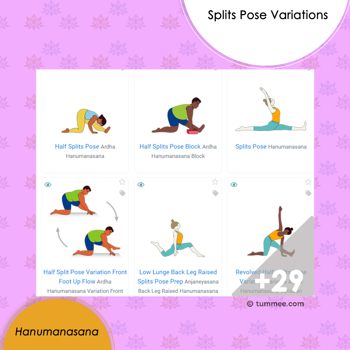 Tummee.com - View, learn, and teach Splits Pose Variations... | Facebook