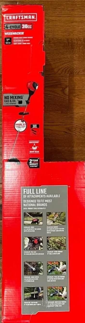 Craftsman WEED WACKER 4-Cycle 30cc 17in String Trimmer CMXGTAMDSS30 ...