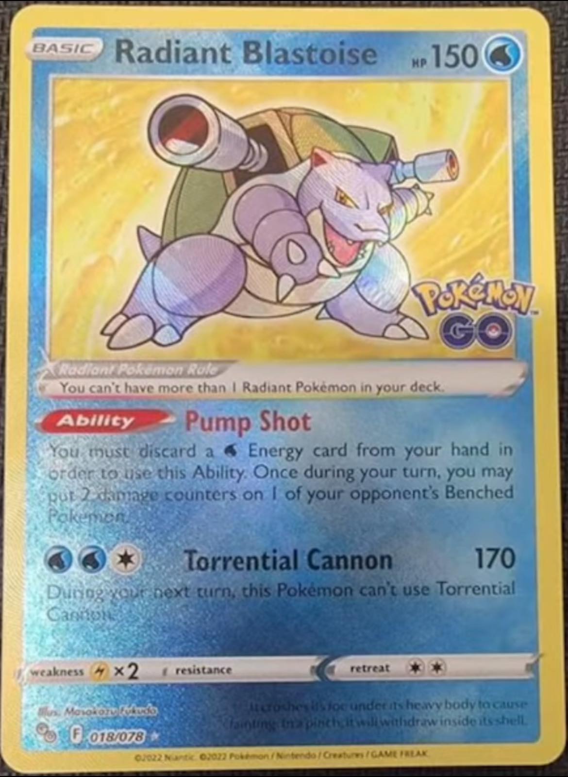 radiant blastoise pokemon go card 018/071 Japanese CGC 9.5  TBC Games Commemorate your favorite Pokemon with this Radiant Blastoise 2022 Pokemon Go Holo #018 PSA Authenticated 10 Card Opening 2022 ETB Pokmon Go