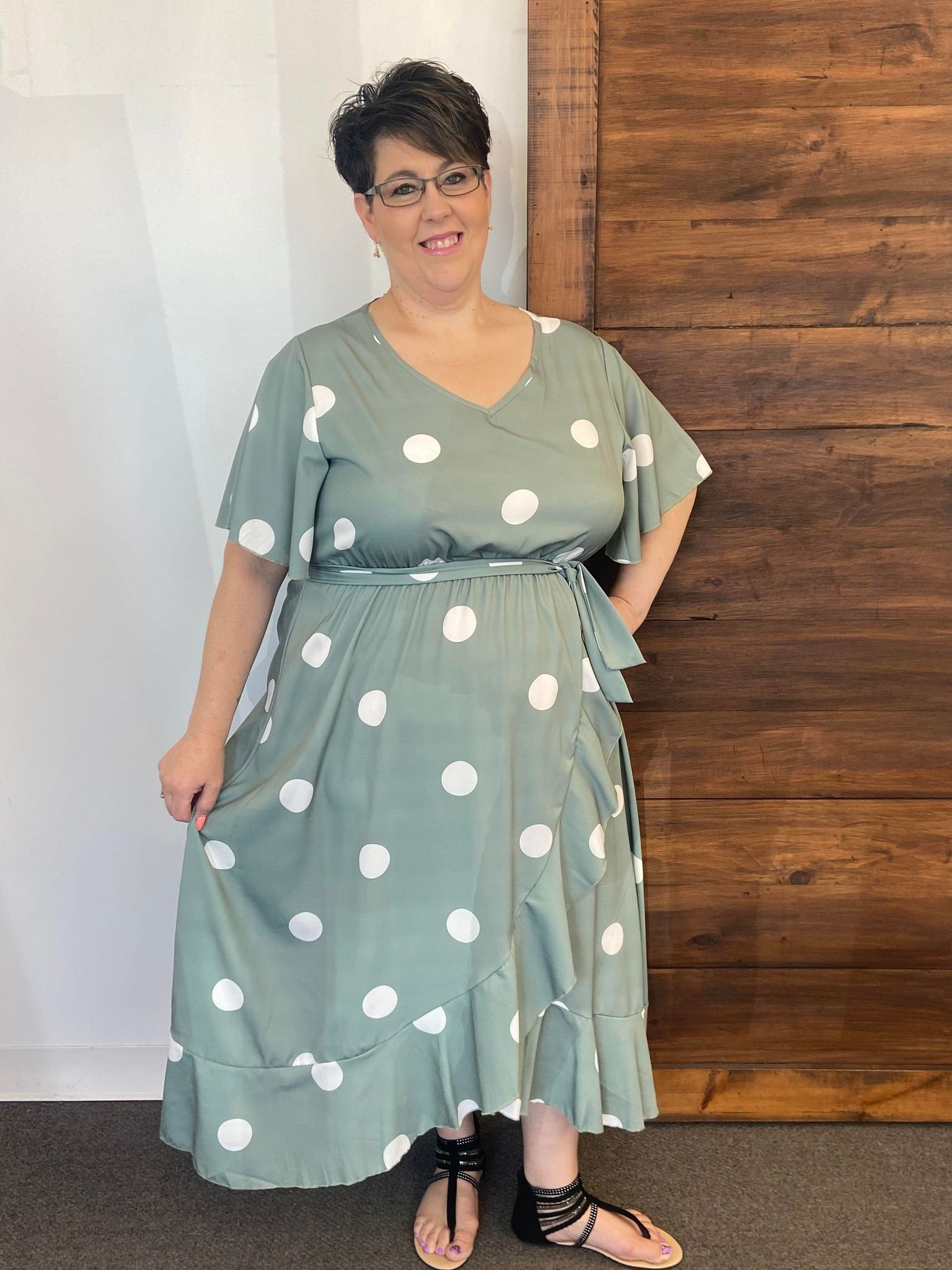 green polka dot dress plus size dresses in and pink kimono_dress